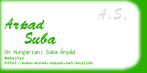 arpad suba business card